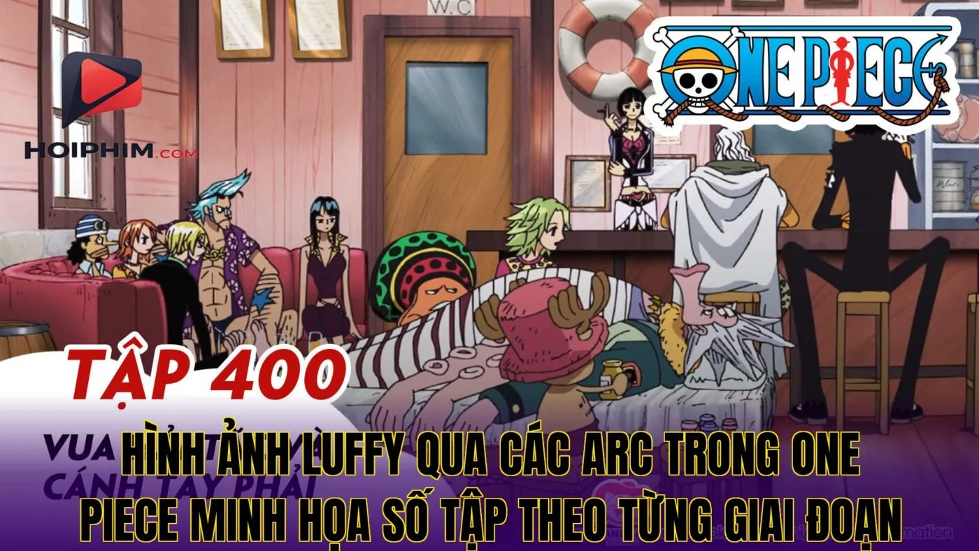 Hình ảnh Luffy qua các arc trong One Piece minh họa số tập theo từng giai đoạn