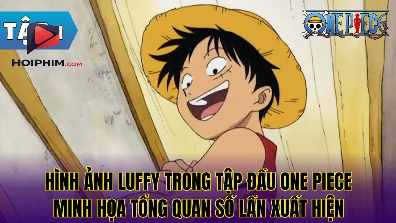 Hình ảnh Luffy trong tập đầu One Piece minh họa tổng quan số lần xuất hiện