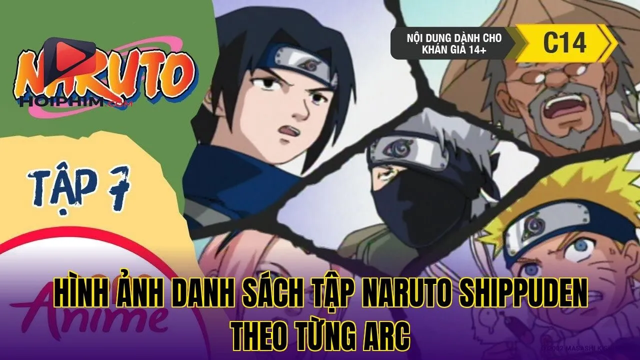 Hình ảnh danh sách tập Naruto Shippuden theo từng arc
