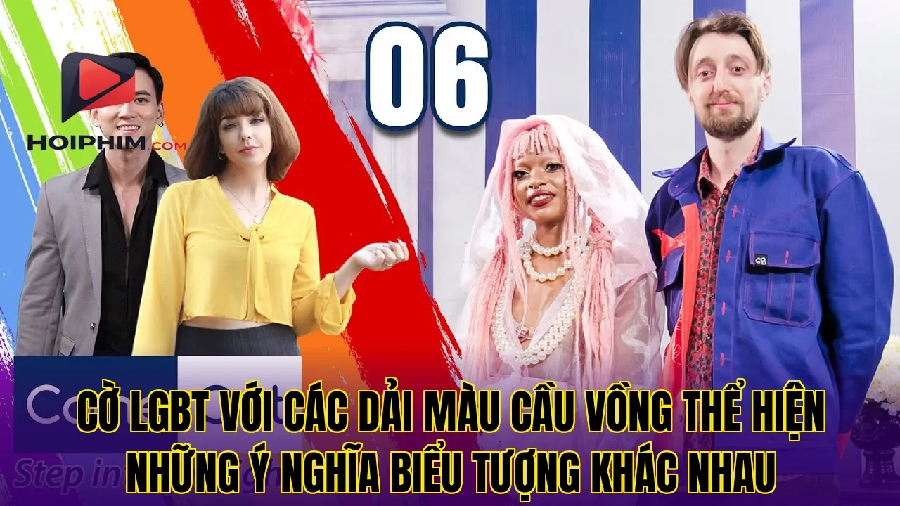 Cờ LGBT với các dải màu cầu vồng thể hiện những ý nghĩa biểu tượng khác nhau