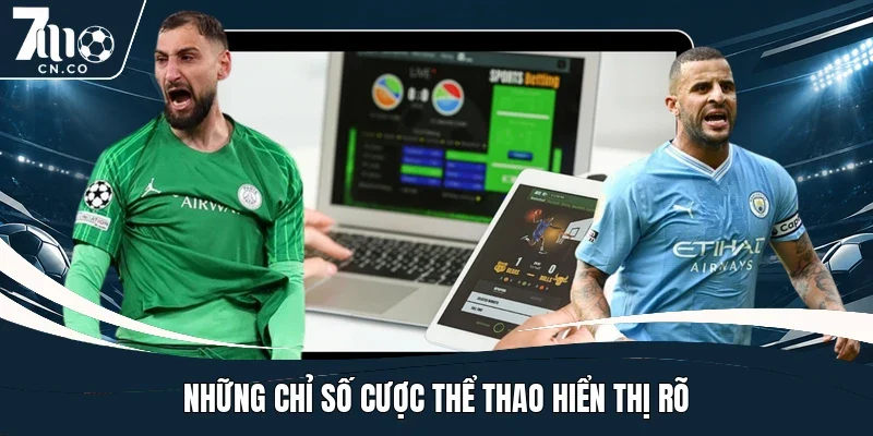 Những chỉ số cược thể thao hiển thị rõ
